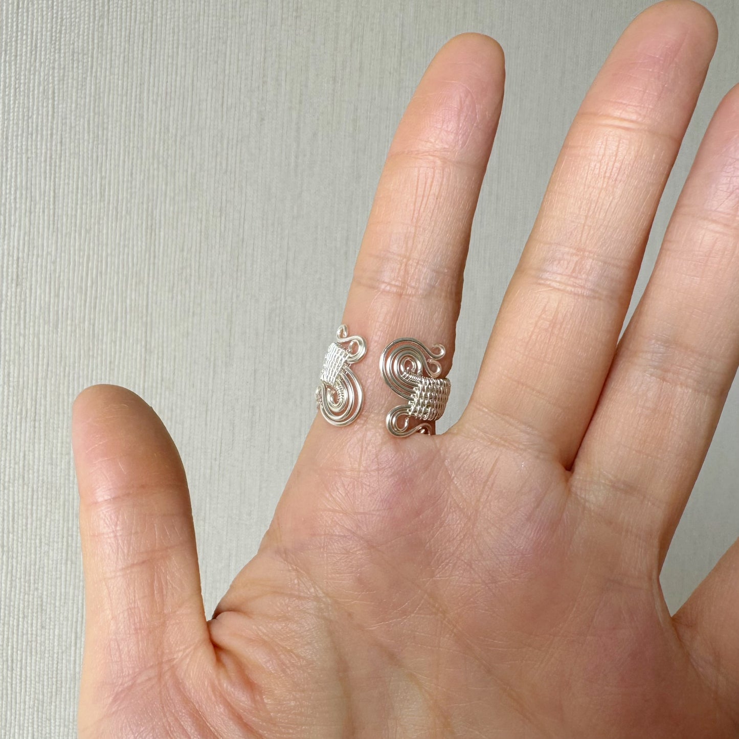 Handmade Blue Labradorite Ring (Open End Adjustment) - Wire Wrapped Jewelry