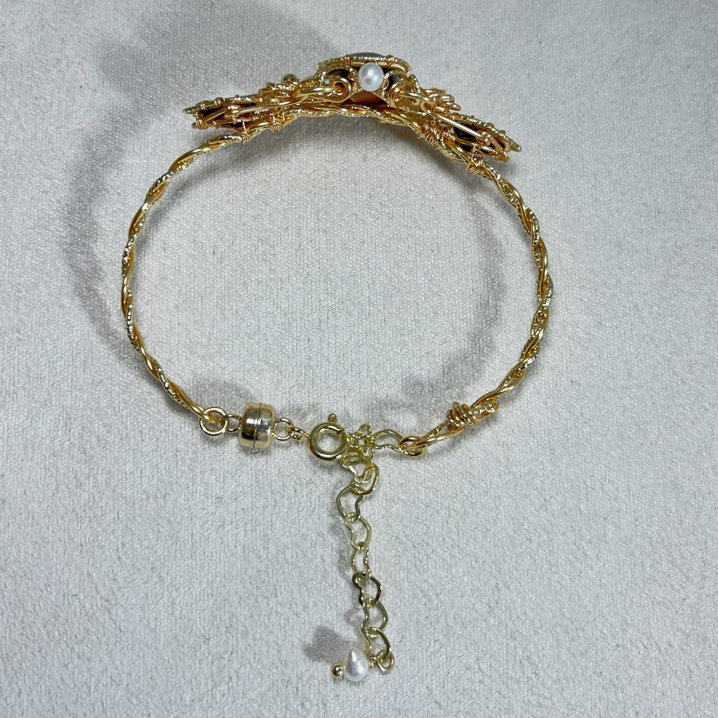 Handmade Garnet Bracelet - Wire Wrapped Jewelry
