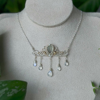 [Crown] Handmade Labradorite Necklace -  Wire Wrapped Jewelry