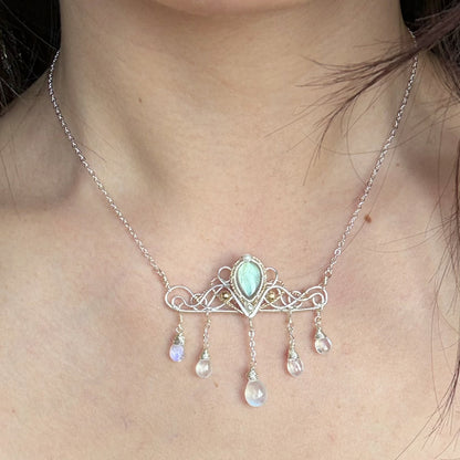 [Crown] Handmade Labradorite Necklace -  Wire Wrapped Jewelry