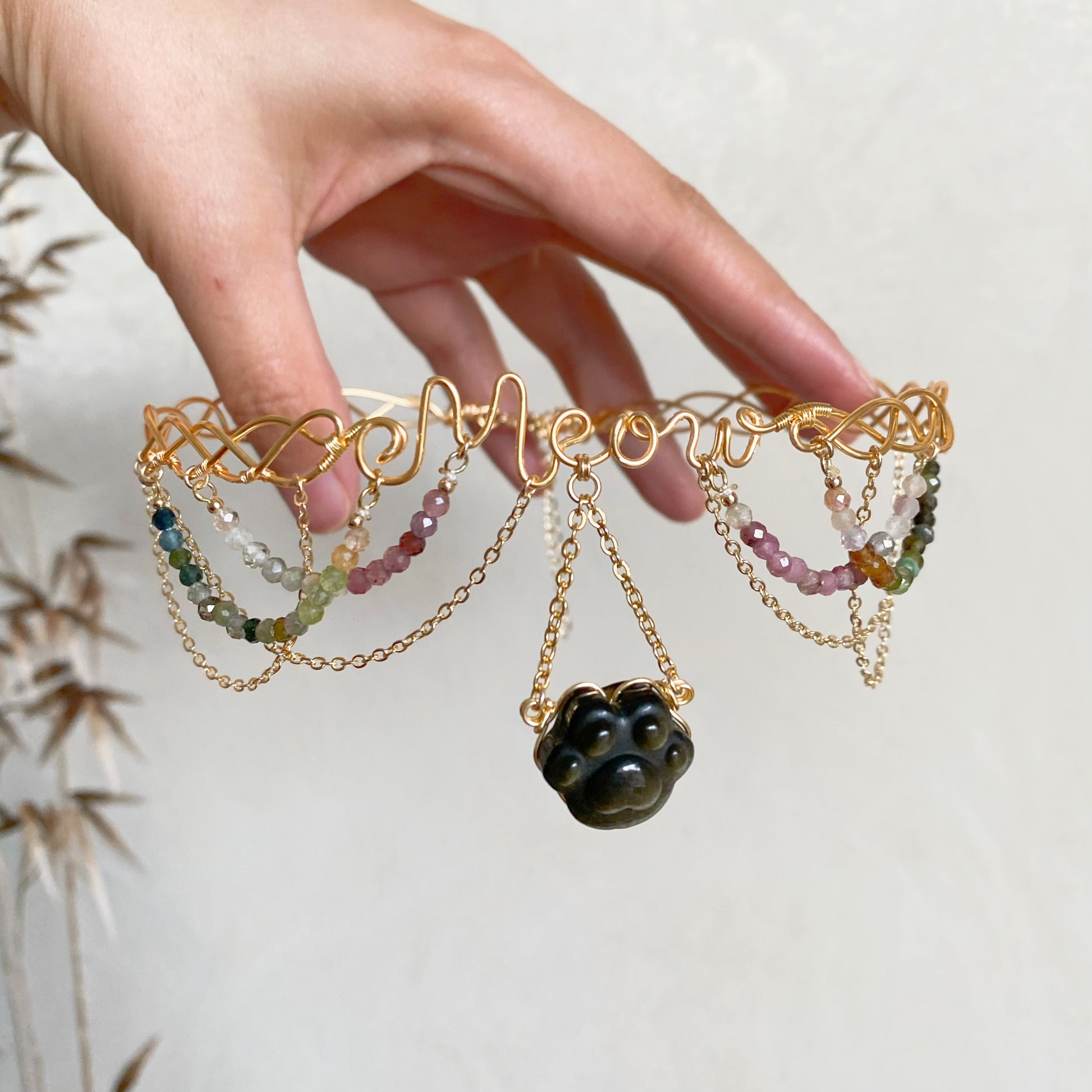 Handmade Meow Choker - Wire Wrapped Jewelry