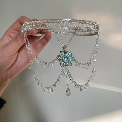 Handmade Snowflake Labradorite and Herkimer Diamond Choker - Wire Wrapped Jewelry