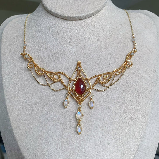 Handmade Garnet Necklace - Wire Wrapped Jewelry