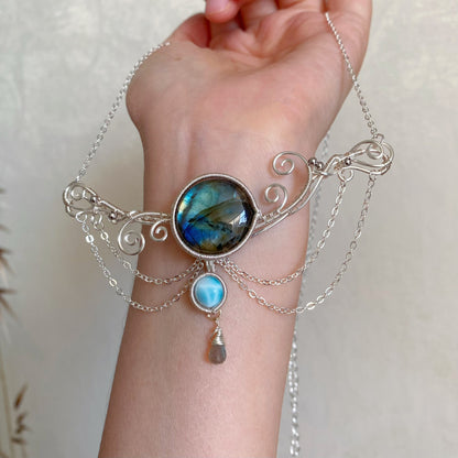 Handmade Ocean Waves Necklace - Wire Wrapped Jewelry