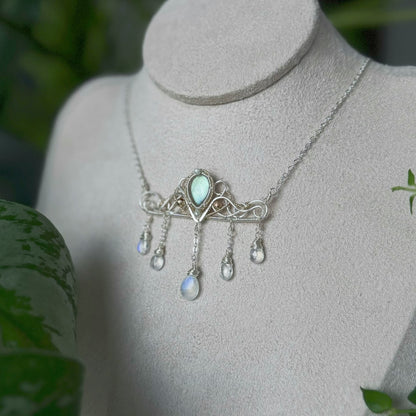 [Crown] Handmade Labradorite Necklace -  Wire Wrapped Jewelry