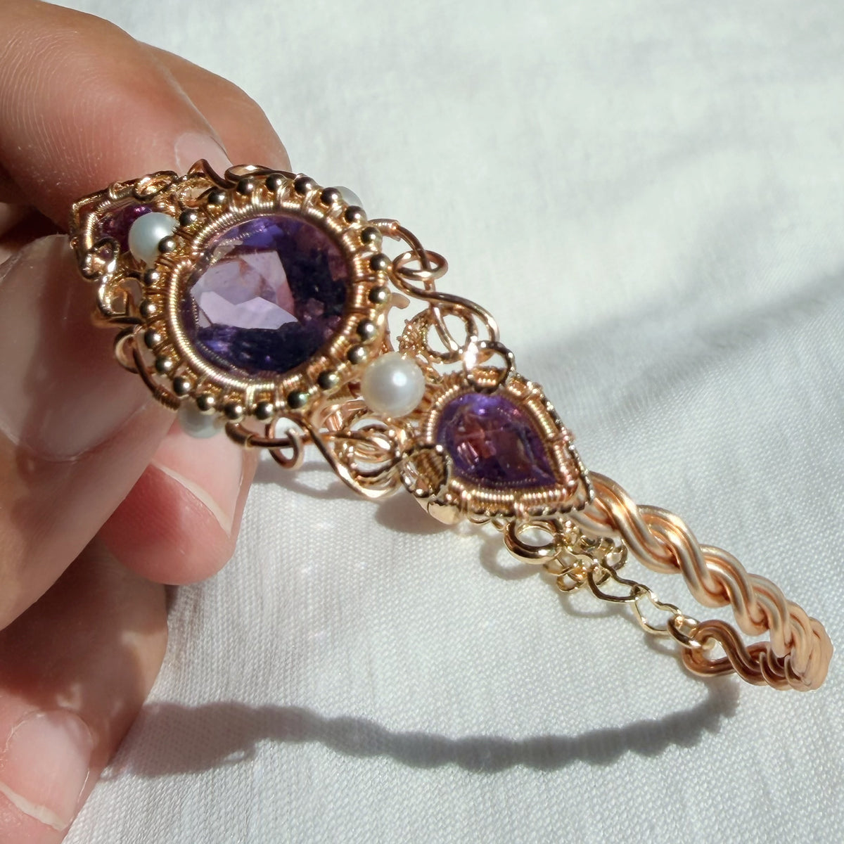 Handmade Amethyst Bracelet - Wire Wire Jewelry