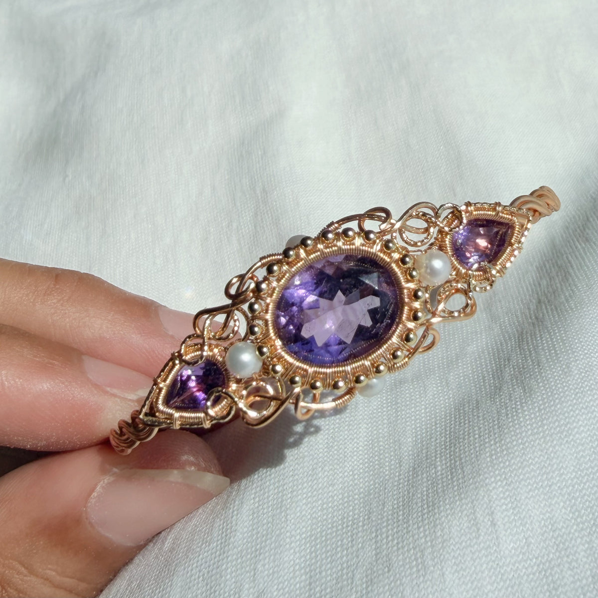 Handmade Amethyst Bracelet - Wire Wire Jewelry