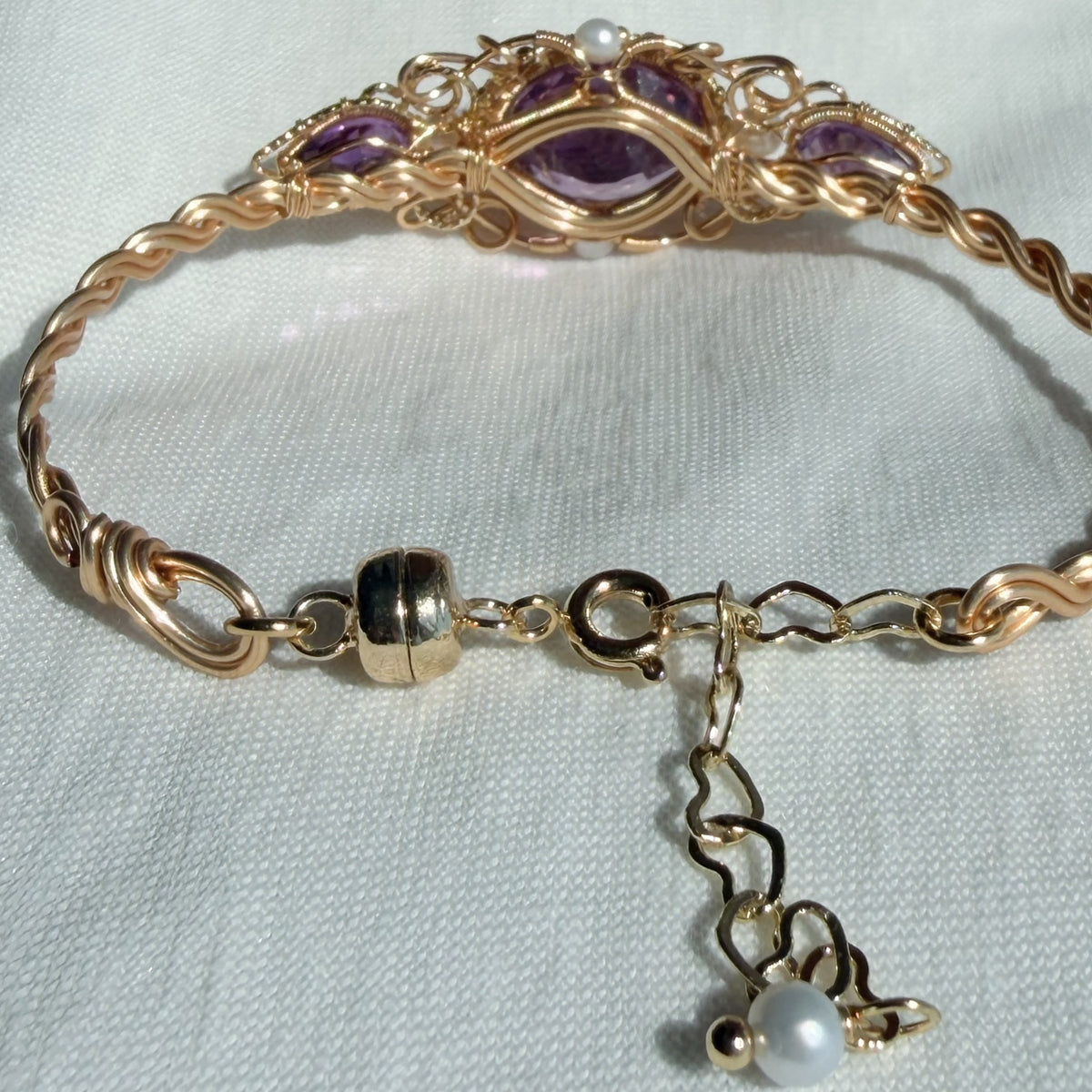 Handmade Amethyst Bracelet - Wire Wire Jewelry