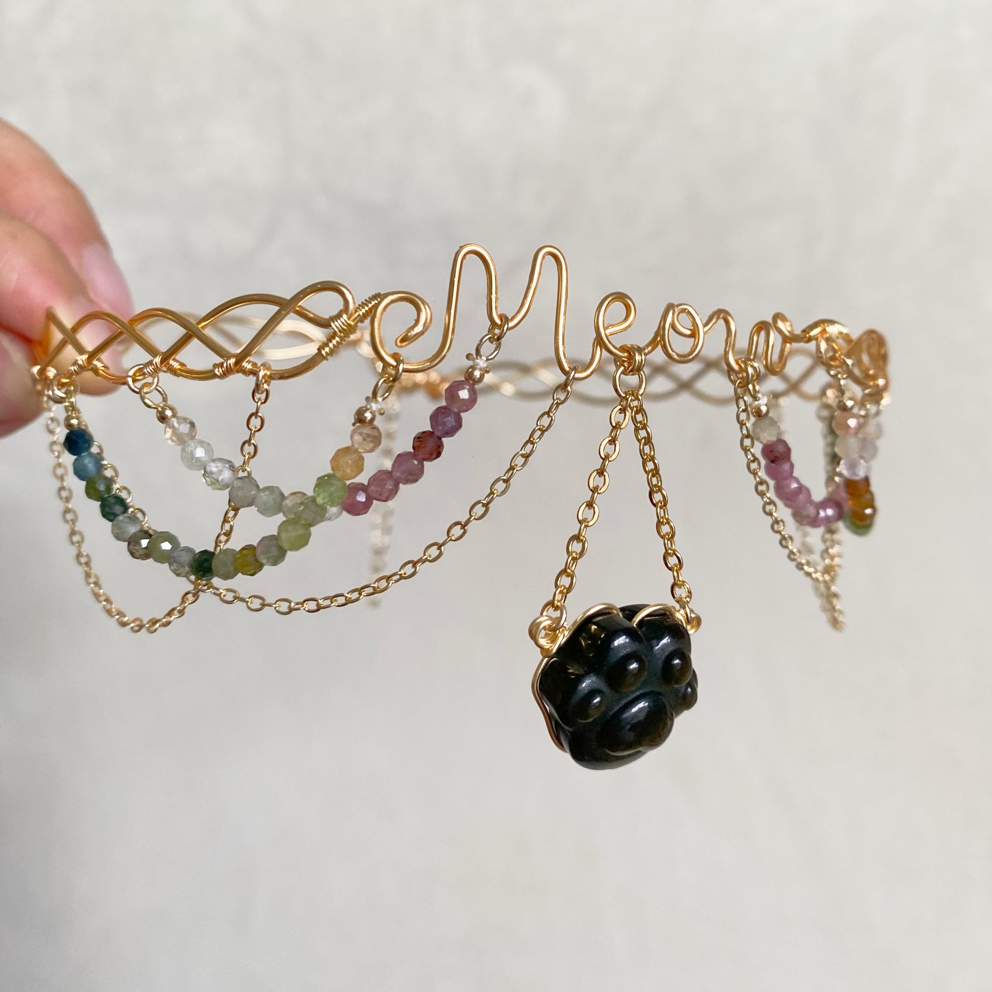 Handmade Meow Choker - Wire Wrapped Jewelry