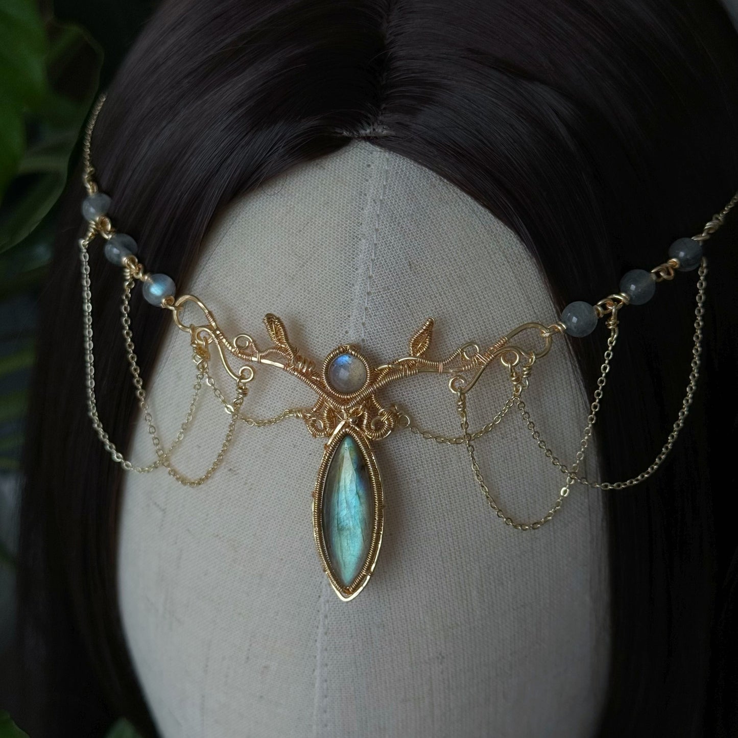 Handmade Labradorite Tiara/Necklace ( Convertible) - Wire Wrapped Jewelry