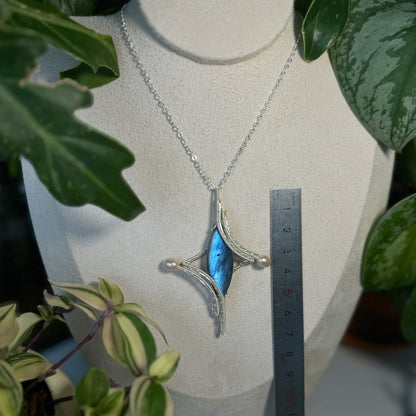 「Star」Handmade Blue Labradorite Necklace - Wire Wrapped Jewelry