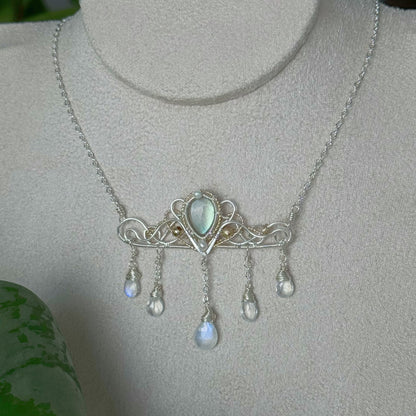 [Crown] Handmade Labradorite Necklace -  Wire Wrapped Jewelry