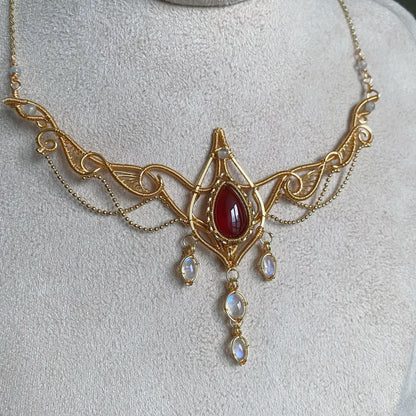 Handmade Garnet Necklace - Wire Wrapped Jewelry