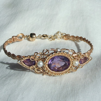 Handmade Amethyst Bracelet - Wire Wire Jewelry