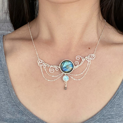 Handmade Ocean Waves Necklace - Wire Wrapped Jewelry