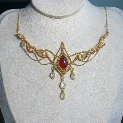 Handmade Garnet Necklace - Wire Wrapped Jewelry