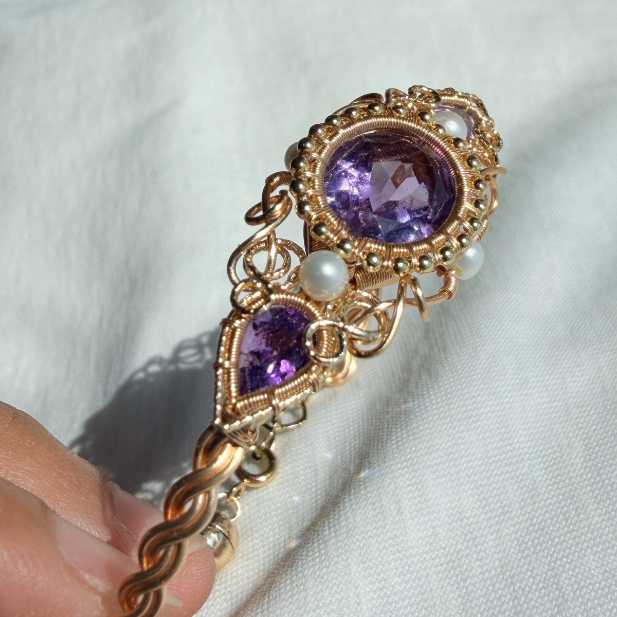 Handmade Amethyst Bracelet - Wire Wire Jewelry