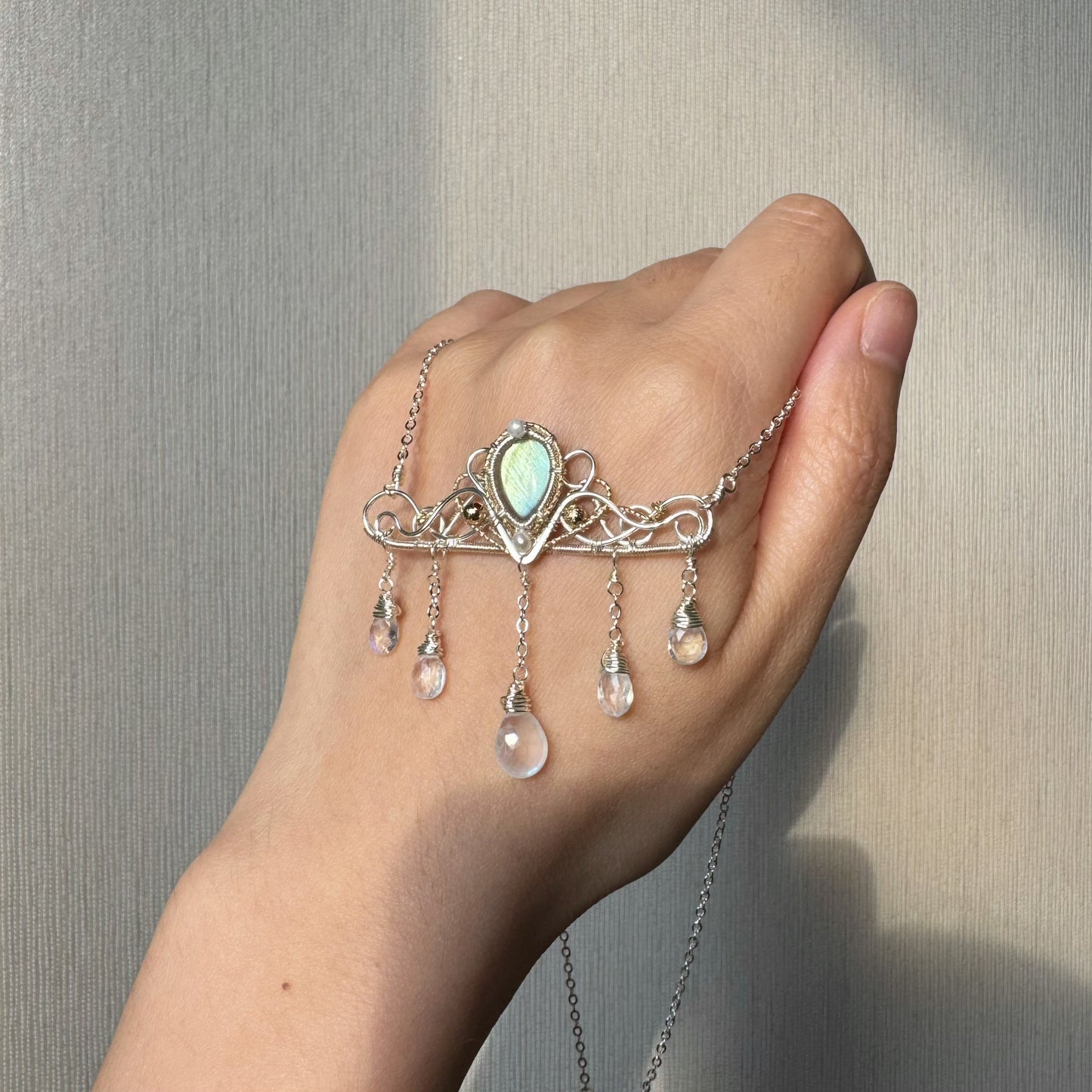 [Crown] Handmade Labradorite Necklace -  Wire Wrapped Jewelry