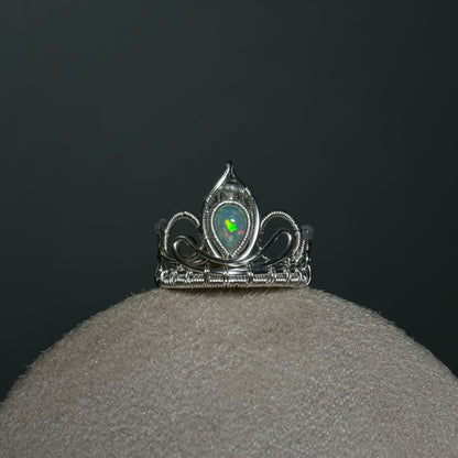 Handmade Mini Crown Ring (Open end adjust)- Wire Wrapped Jewelry