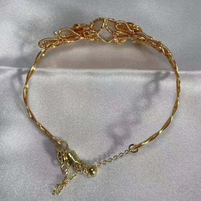 [Rose] Handmade Moonstone Bracelet - Wire Wrapped Jewelry
