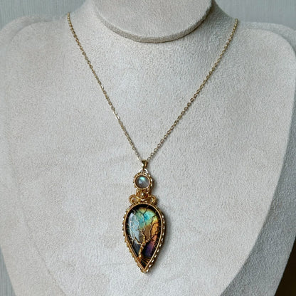 「Tree of life」Handmade Rainbow Labradorite Necklace - Wire Wrapped Jewelry
